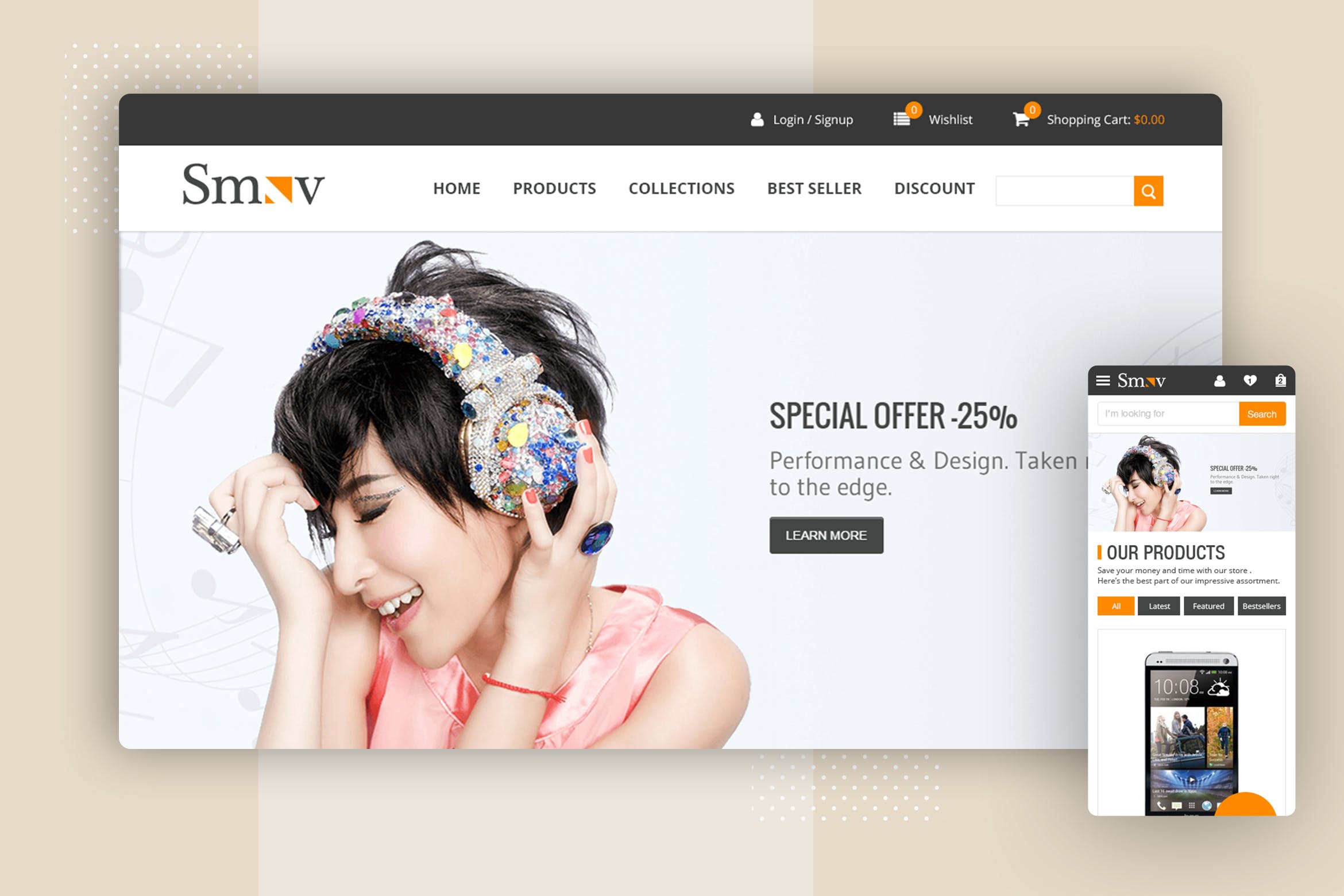 电子数码产品品牌网站着陆页UI设计模板 Shop Website Landing Page插图