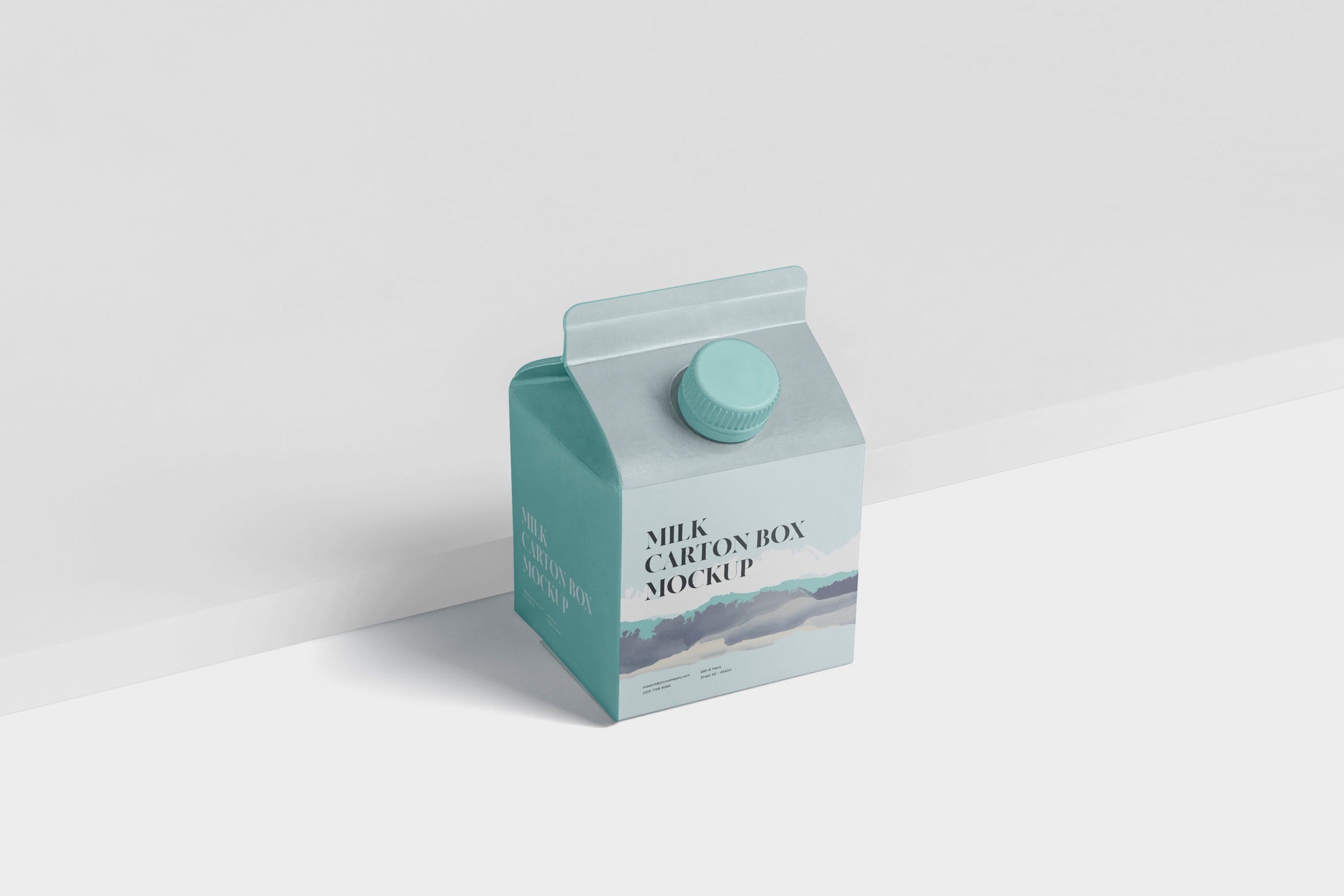 250毫升果汁/牛奶包装盒外观设计样机模板 Juice – Milk Mockup – 250ml Carton Box – small siz插图