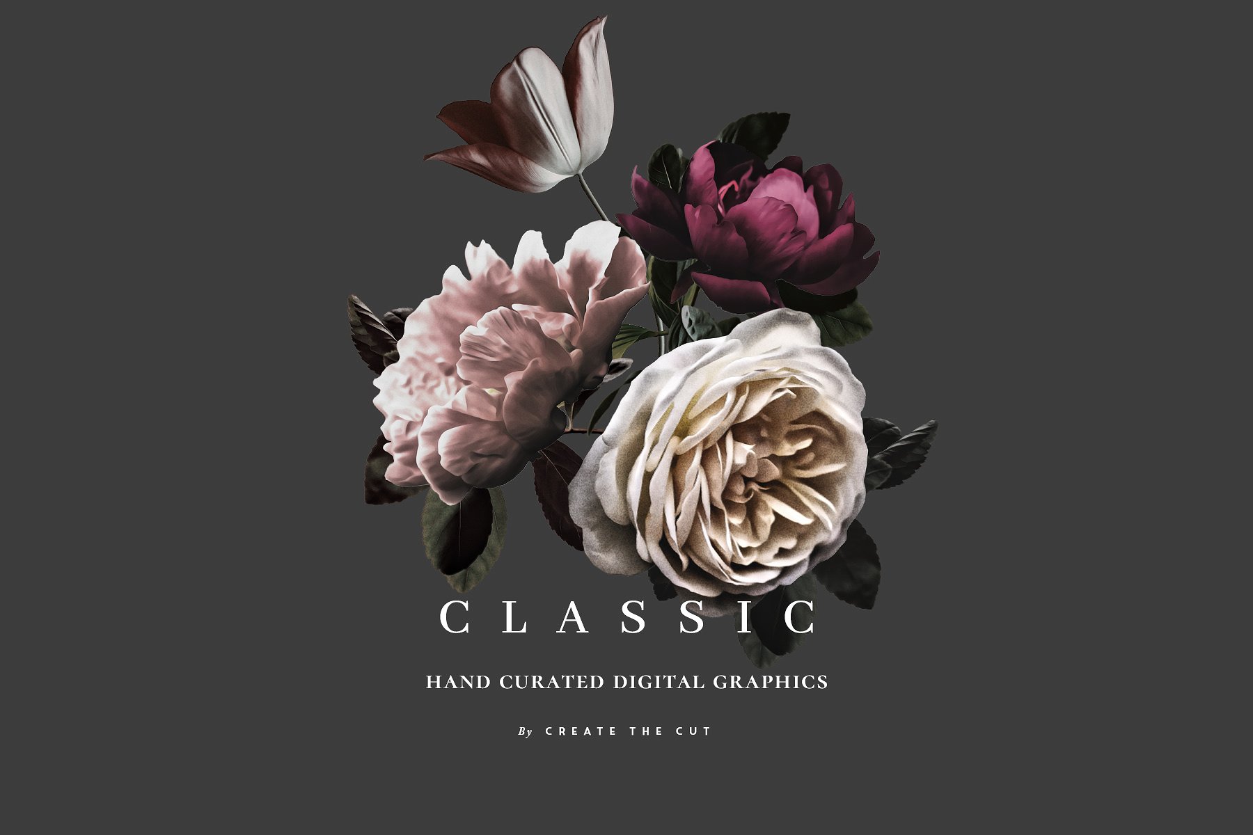 浪漫风格手绘玫瑰花素材 Romantic Clip Art Set – Classic插图(2)