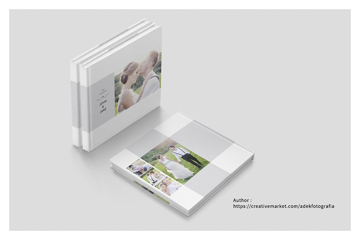 唯美极简的正方形婚纱照相册模板下载 Minimalist Square Wedding Album [indd,psd]插图(18)