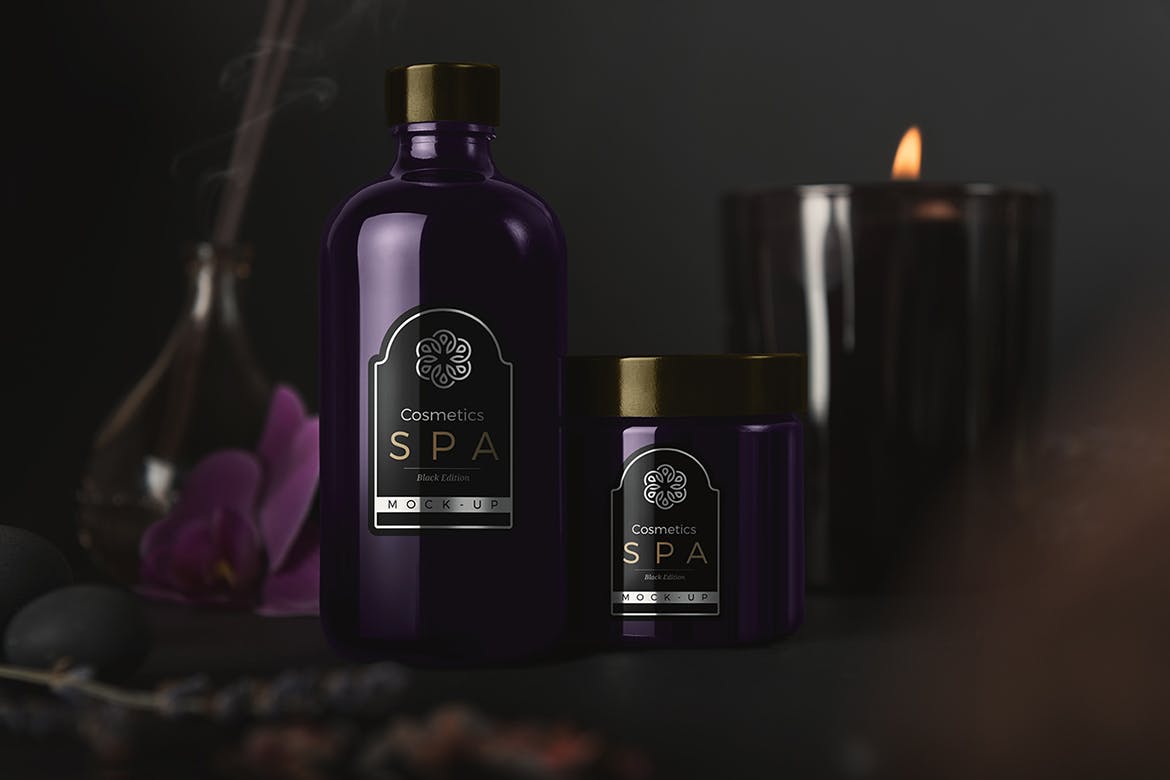 高品质的高端会所SPA化妆品样机展示模型mockups插图(3)