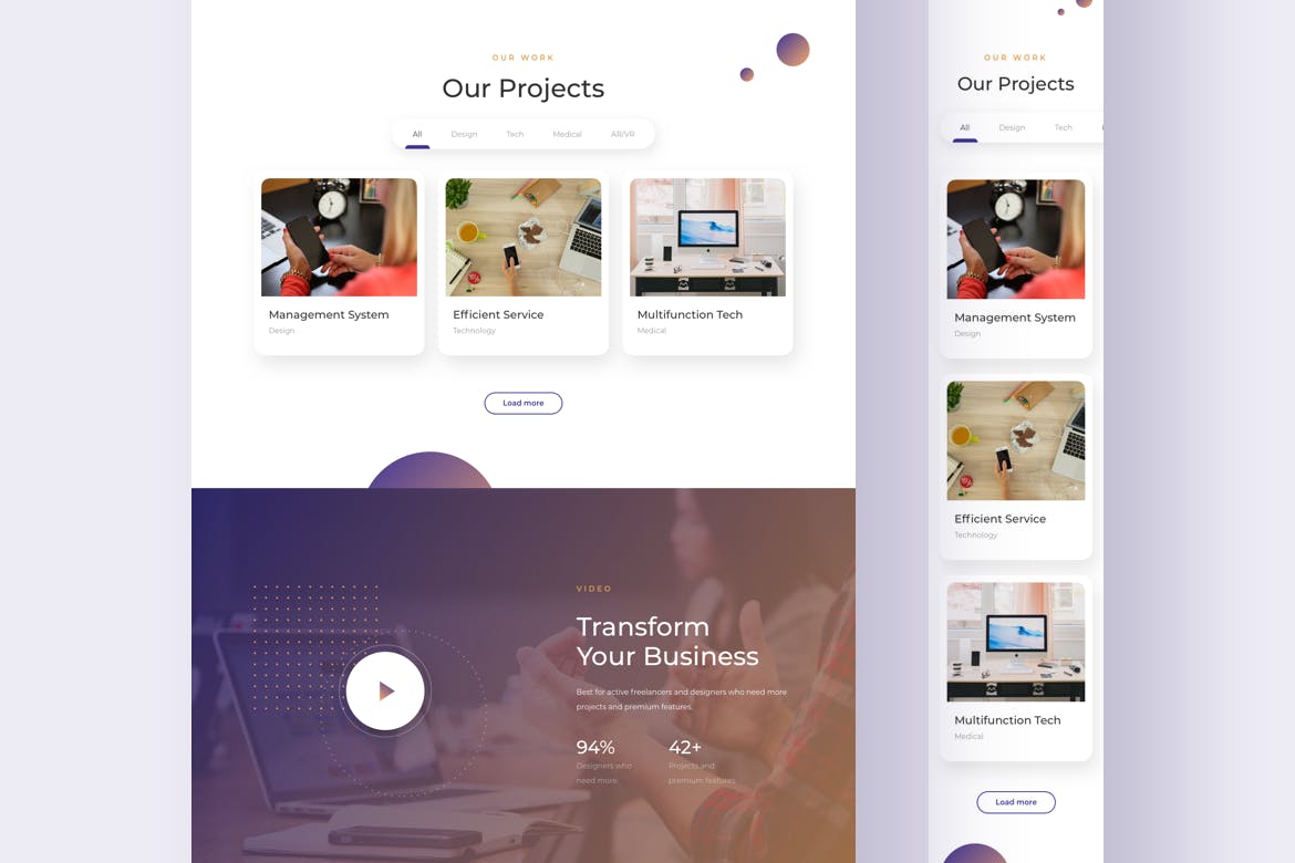 商业技术响应式网站着陆页设计模板[FIG, SKETCH, XD] Business Technology Responsive Landing Page插图(3)