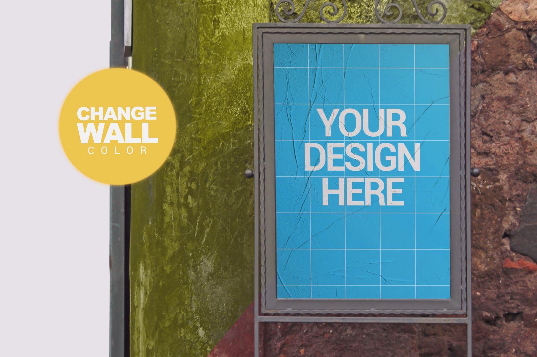 室外入口处海报设计张贴效果图样机模板 Outdoor Entrance Poster Backgrounds插图(2)