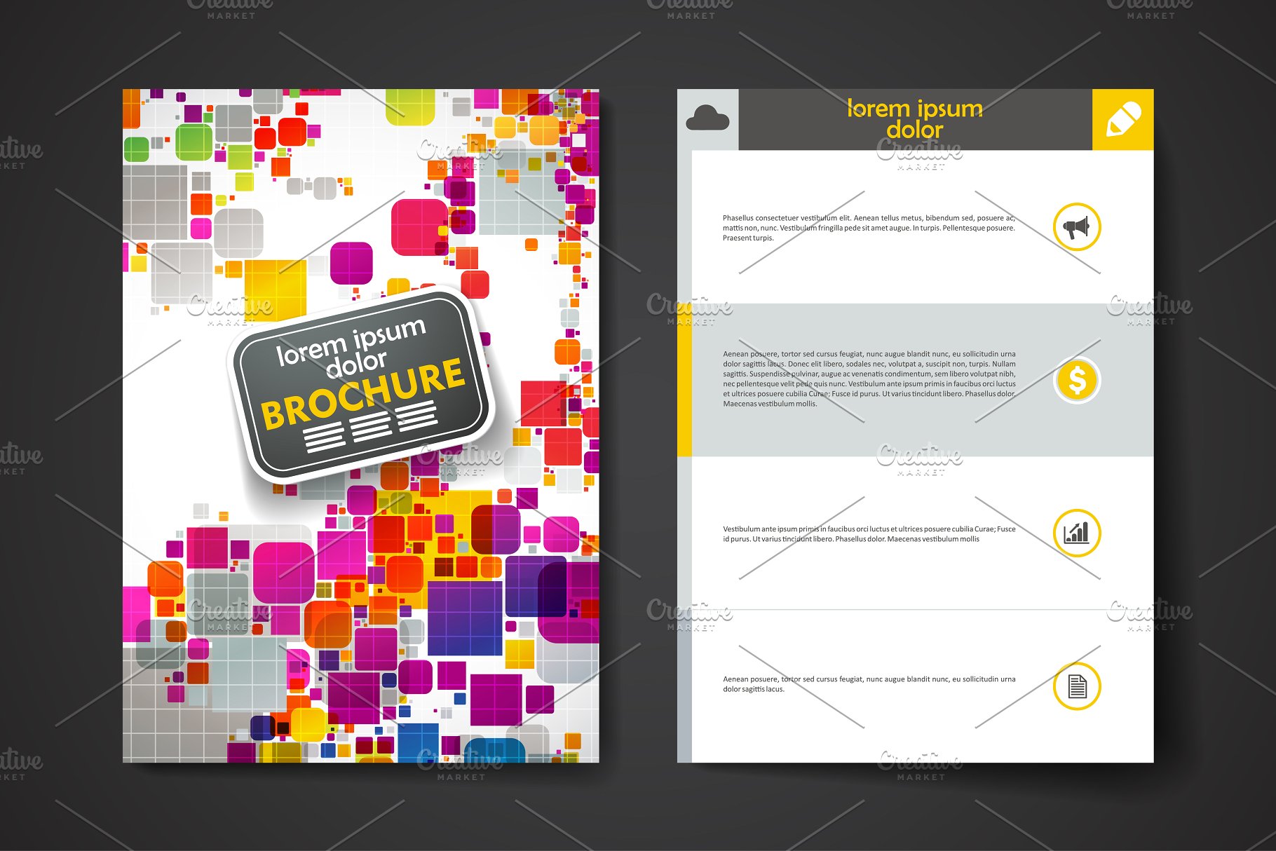 37款格子抽象图形背景小册子模板 37 Abstract Brochures插图(6)