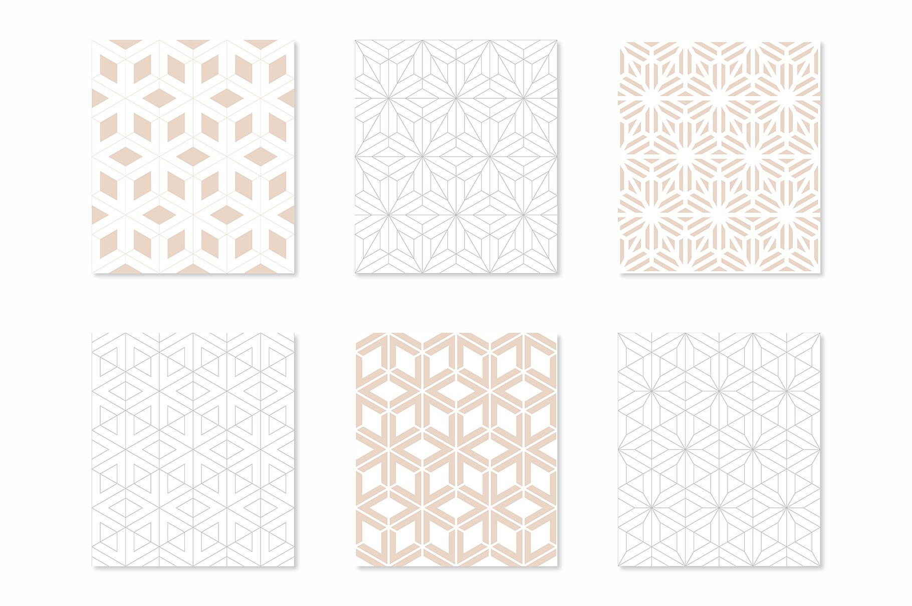 创意各式几何无缝图案纹理 Rhythmic Seamless Patterns插图(1)