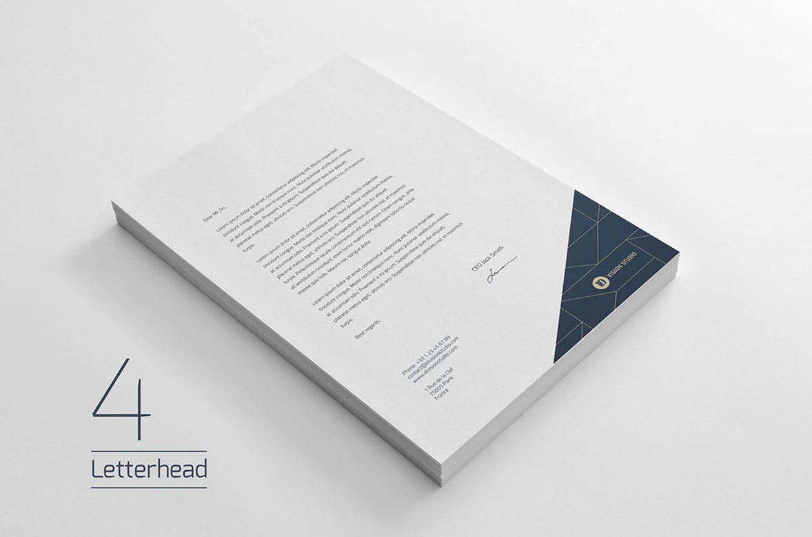 时尚高端简约多用途的企业形象VI设计模板（AI，EPS，INDD，PSD）插图(4)