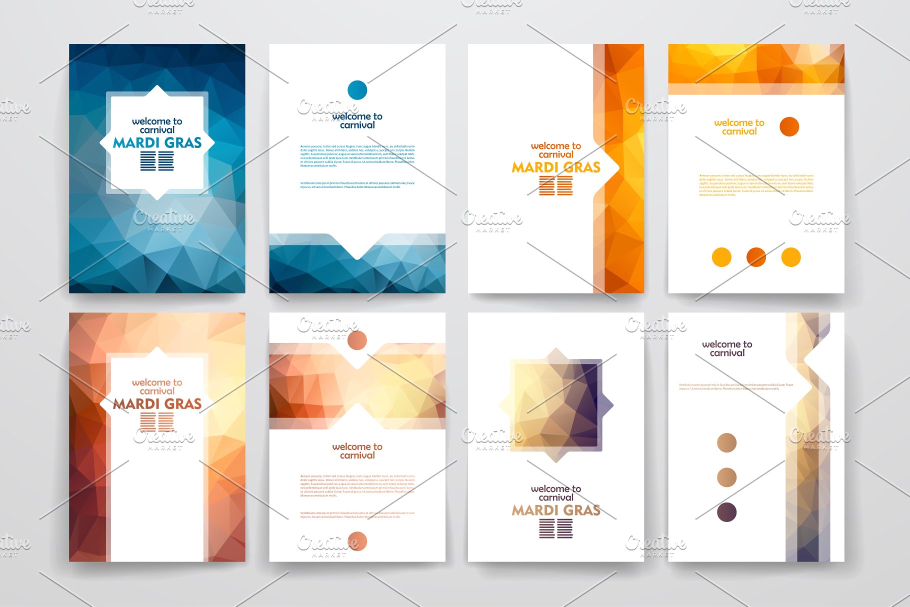 狂欢节主题小册子模板 Mardi Gras Brochures插图(2)