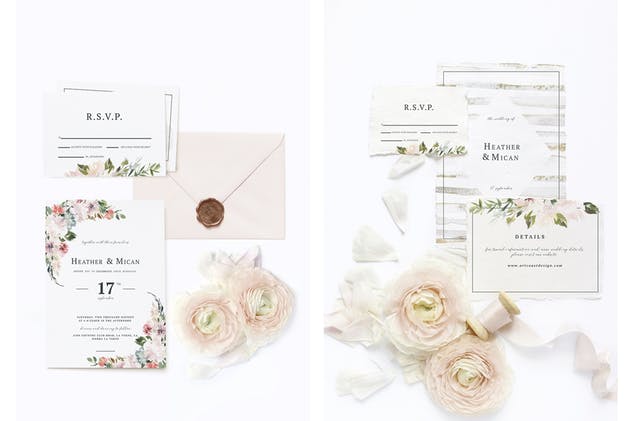 腮红&绿叶水彩系列婚礼设计素材套装 Blush & Greenery Wedding Collections插图(3)