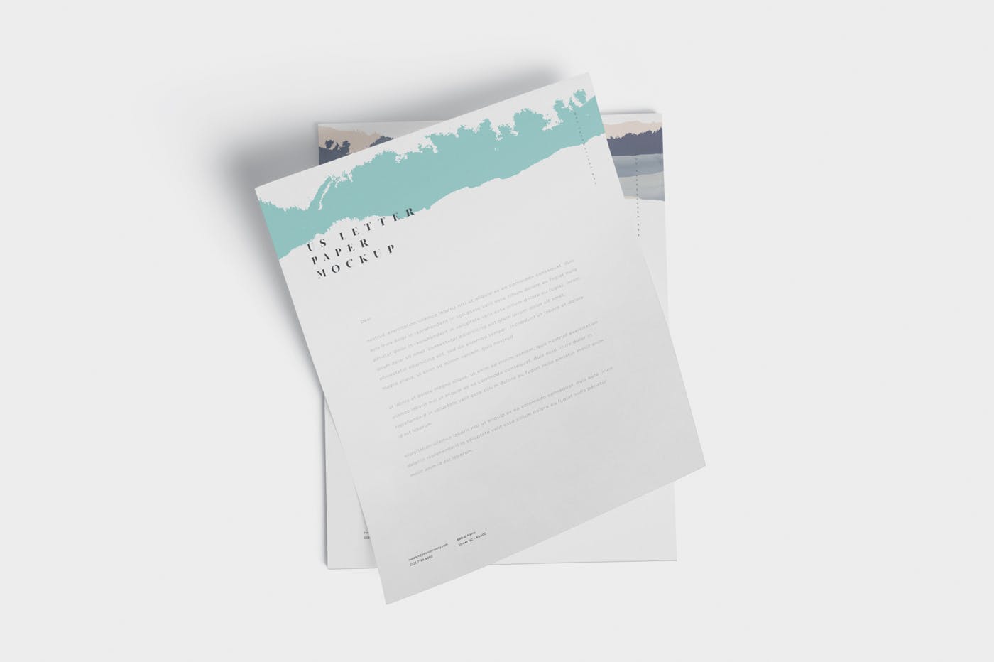 美国尺寸规格信纸设计样机模板 5 US Letter Paper Mockups插图(2)