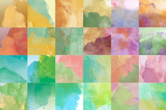 48组四季色彩水彩肌理纹理背景 48 Watercolor Backgrounds插图(1)