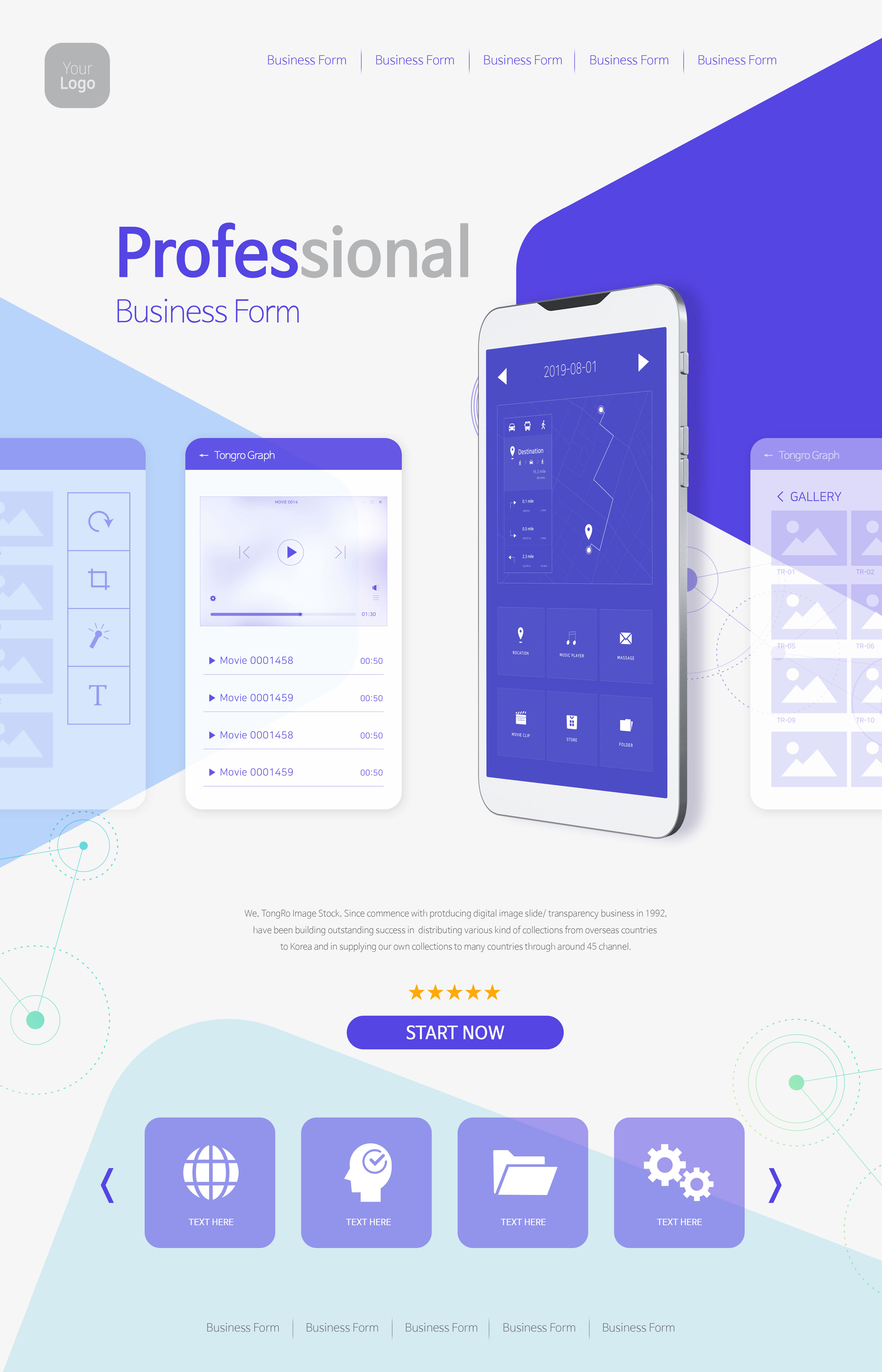 简约风格商业主题网站主页设计PSD模板插图