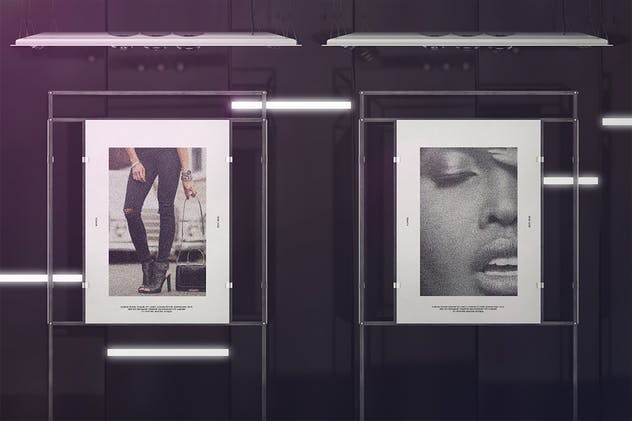 时尚展览广告海报展台样机 Exhibition Poster Stand Mockups插图(3)