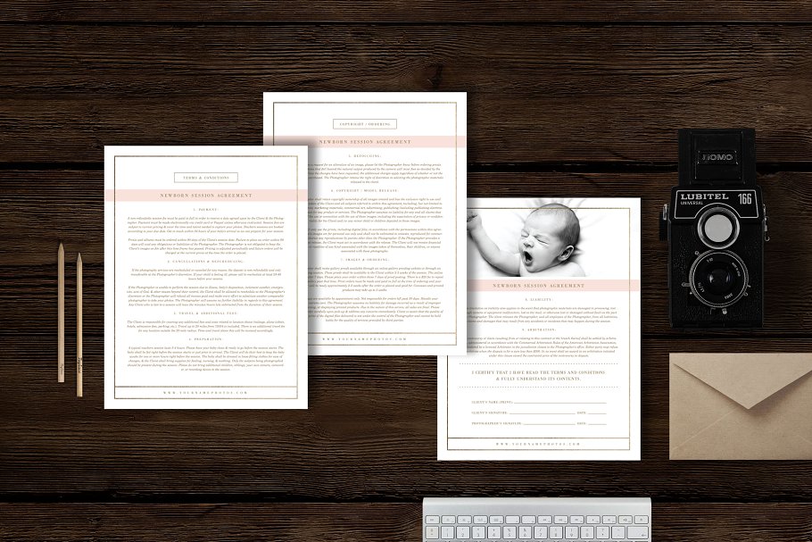 新生儿摄影服务合同协议书模板 Photographer Contract Template插图