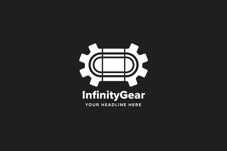 无限齿轮Logo标志模板 Infinity Gear Logo Template插图(1)