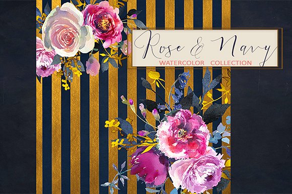 水彩玫瑰牡丹剪贴画 Watercolor Roses Peonies Clipart插图(17)