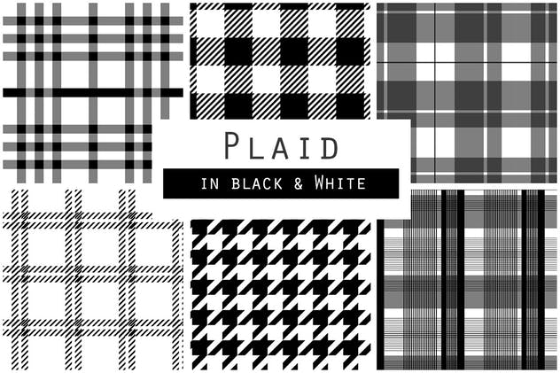 家居风格格子印花无缝图案 Plaid Seamless Patterns插图(5)