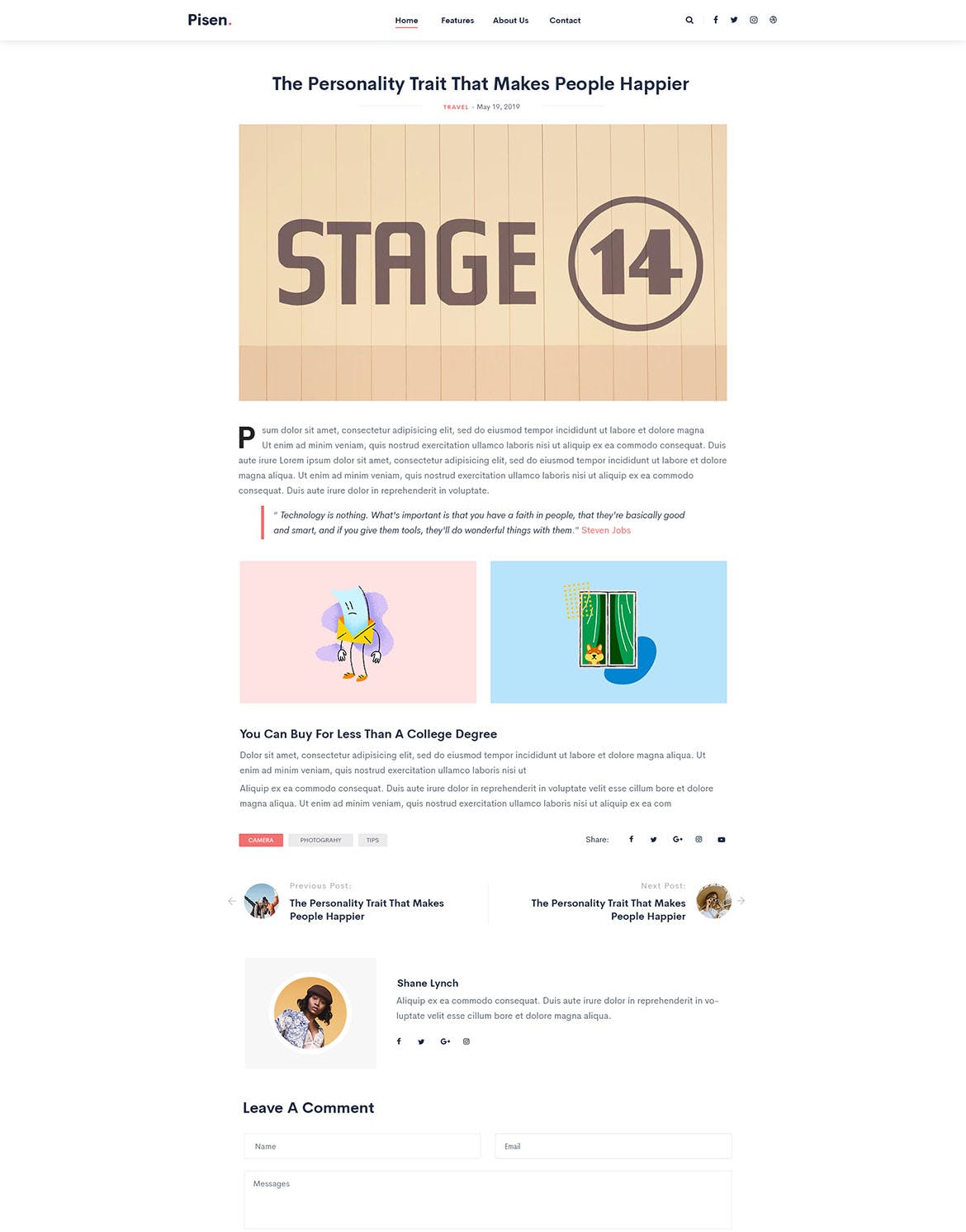 极简多图博客设计PSD模板 Pisen | Minimalist Blog PSD Template插图(13)