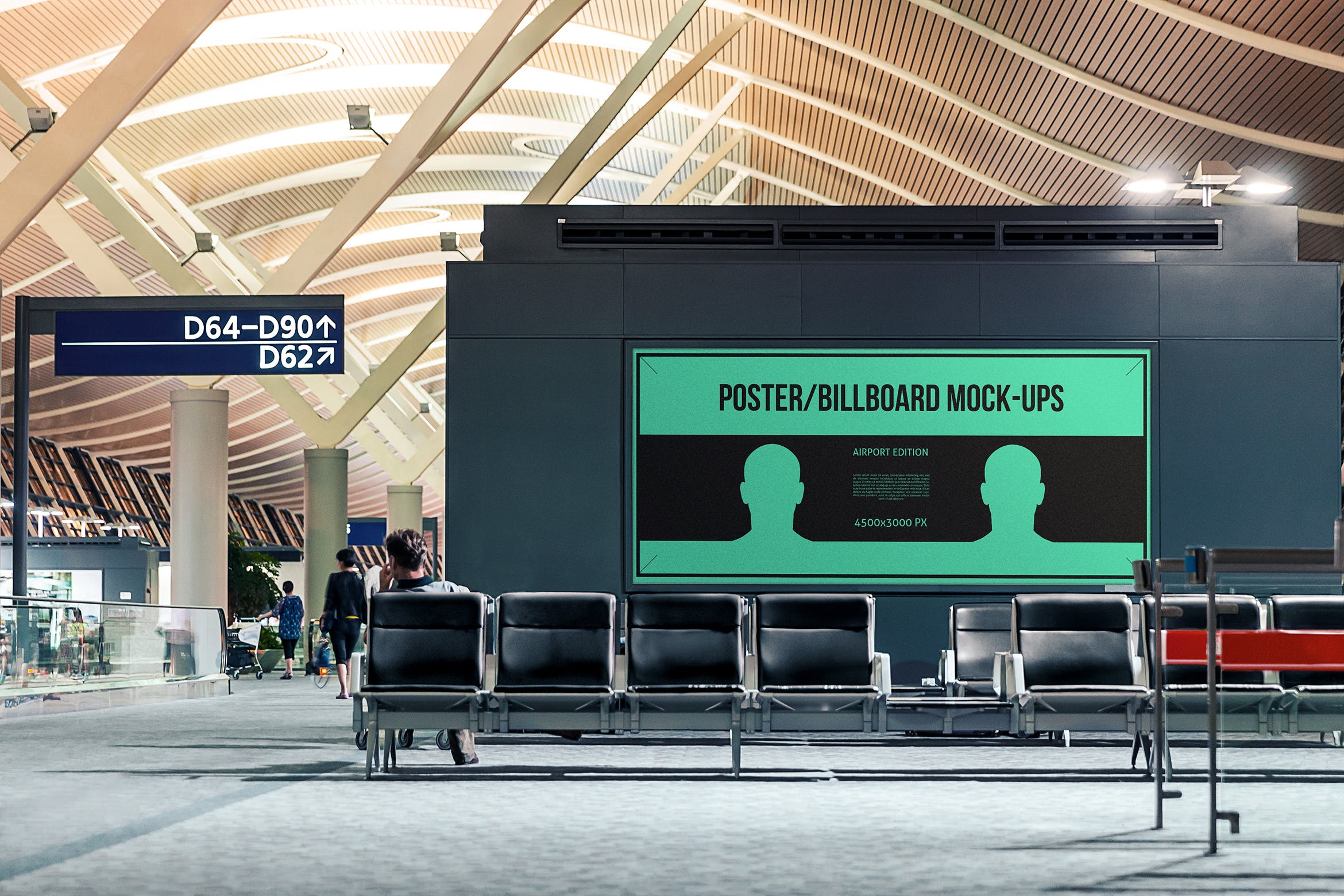 机场候机室海报/广告牌样机素材库精选模板#4 Poster / Billboard Mock-ups – Airport Edition #4插图