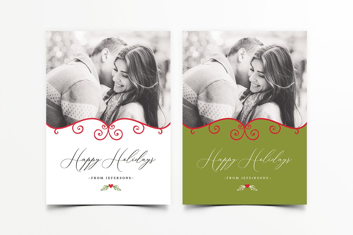 圣诞节主题照片贺卡设计模板 Christmas Photo Card插图(1)