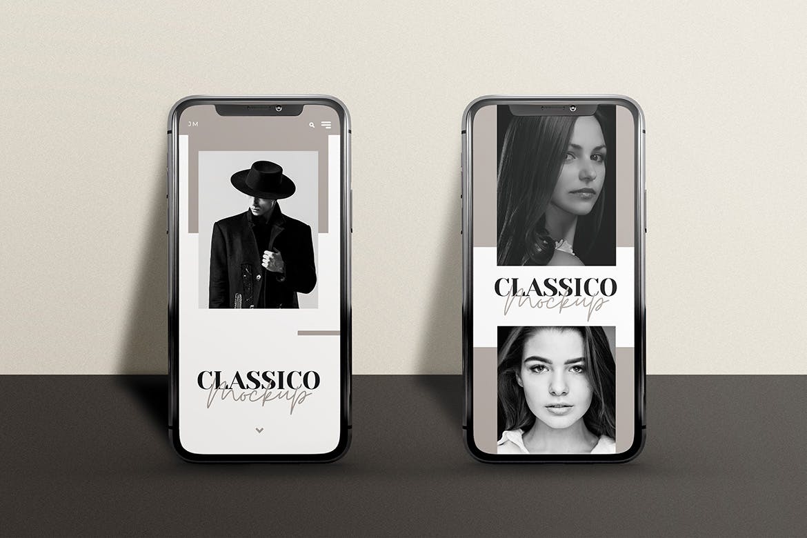 优雅阴影背景iPhone智能手机屏幕预览样机 Modern Mobile Mockups插图(6)