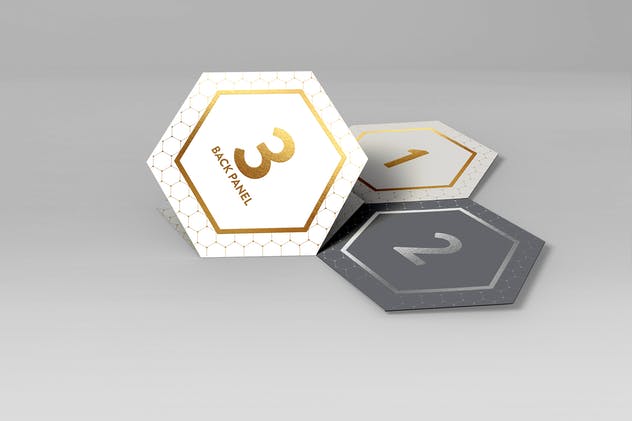 六角形折叠式小册子样机 Hexagon Fold Out Style Brochure插图(6)