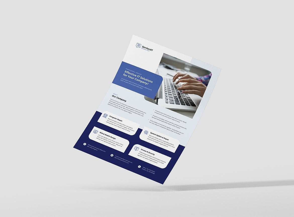 IT服务IT公司宣传折页传单设计模板 IT Services – Brochures Bundle Print Templates插图(9)