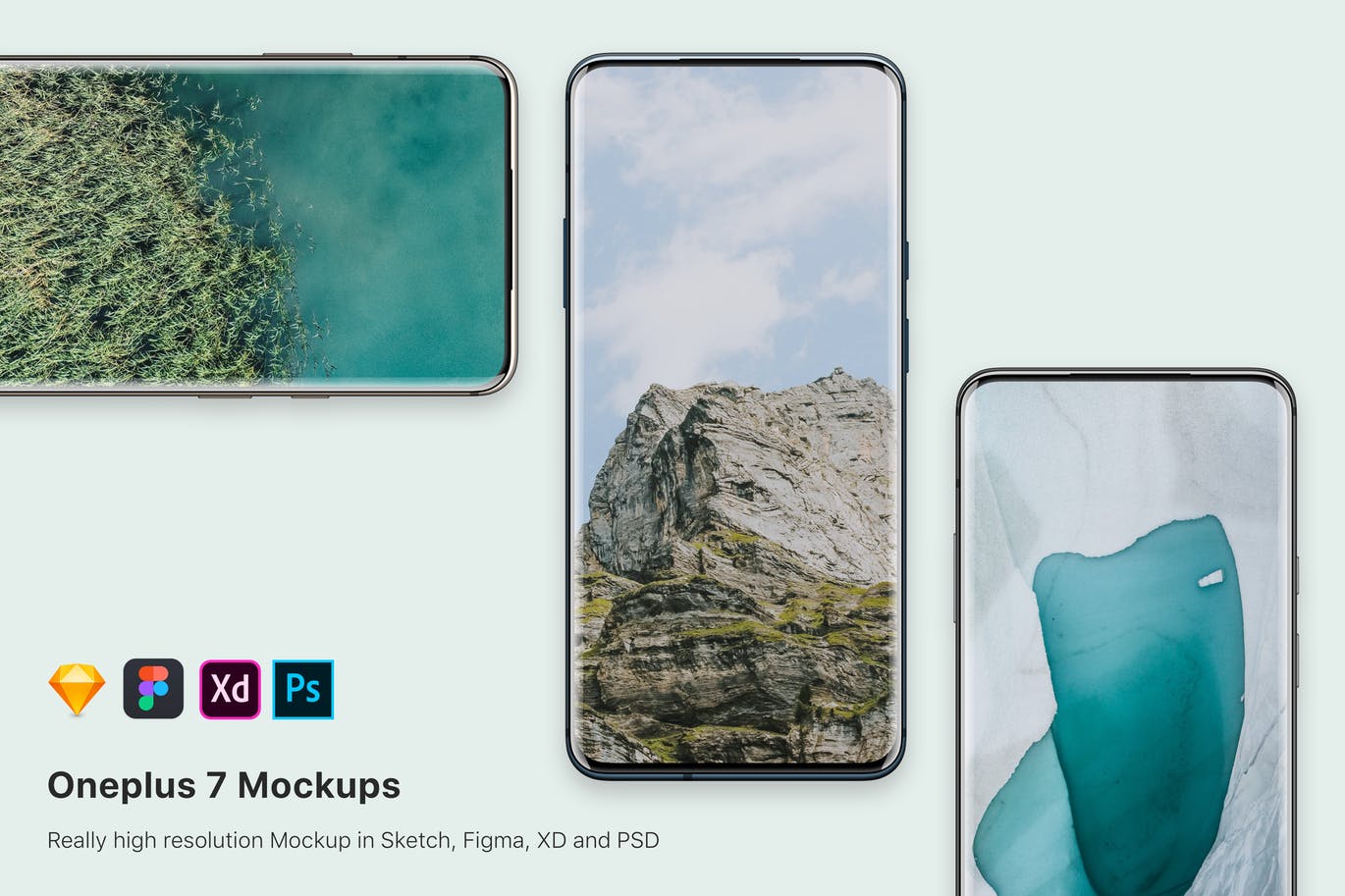 One Plus 7安卓手机UI界面设计预览样机模板 One plus 7 mockup插图