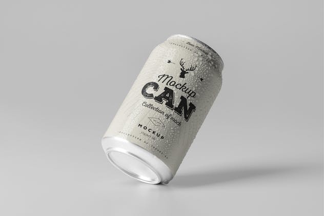 啤酒易拉罐包装设计样机模板6 Can Mock-up 6插图(3)