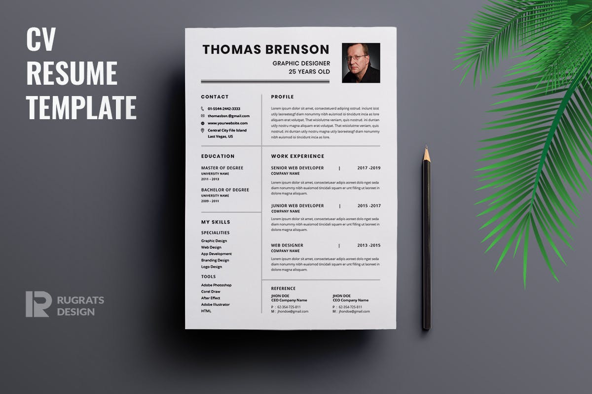 极简版式设计风格设计师简历模板 Minimalist CV  Resume R23 Template插图