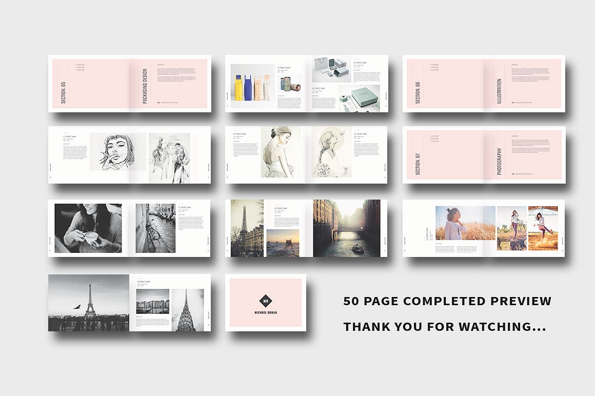 简约而专业的图形设计师产品组合杂志模板插图(27)