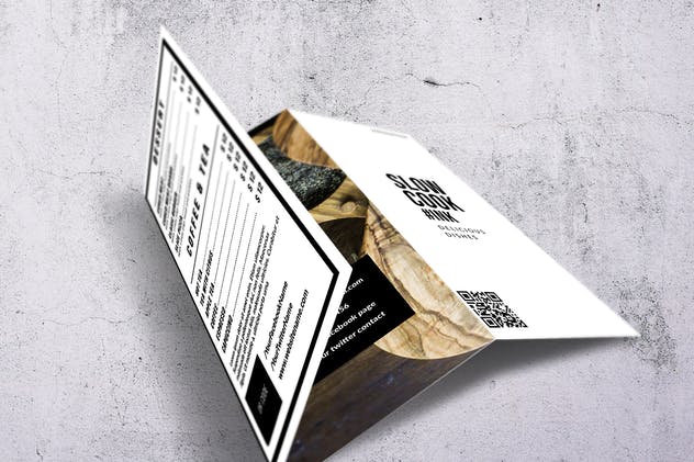 简约文字排版设计三折页菜单模板 Clean & Fresh Trifold A4 & US Letter Menu插图(1)