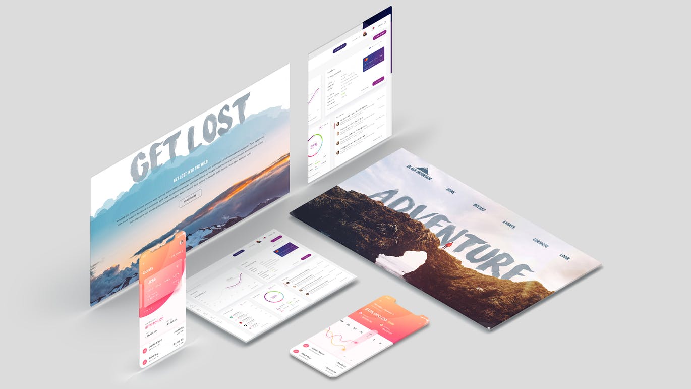 屏幕界面设计效果图等距网格样机模板 Isometric Device Screen Creator插图(5)