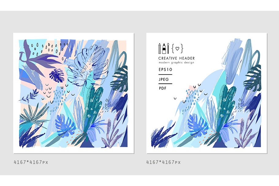 热带雨林的魅力水彩剪贴画 Tropical Madness 2插图(1)