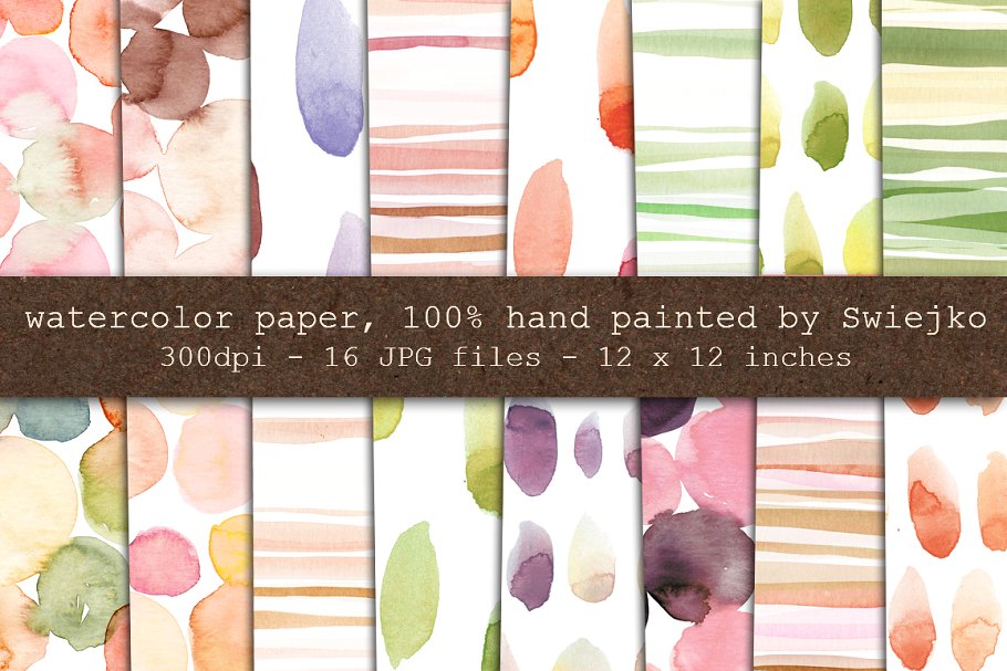 水彩纸张&条纹 Watercolor paper, stripes插图