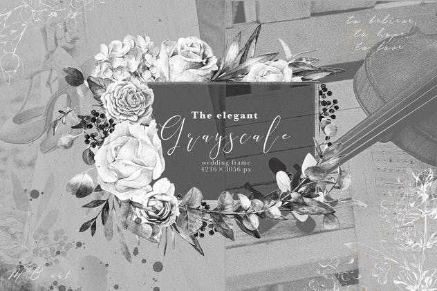 水彩花卉婚礼艺术家插画设计素材 Wedding frames “ARTARIAN” vol.2.1插图(12)