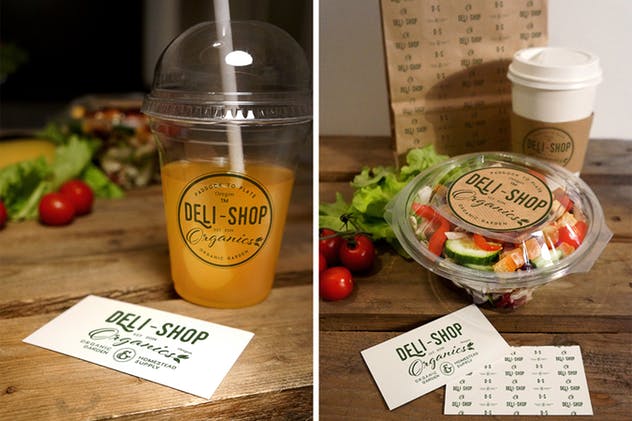 沙拉&咖啡食品品牌Logo设计展示样机 Food Coffee Mockup插图(10)