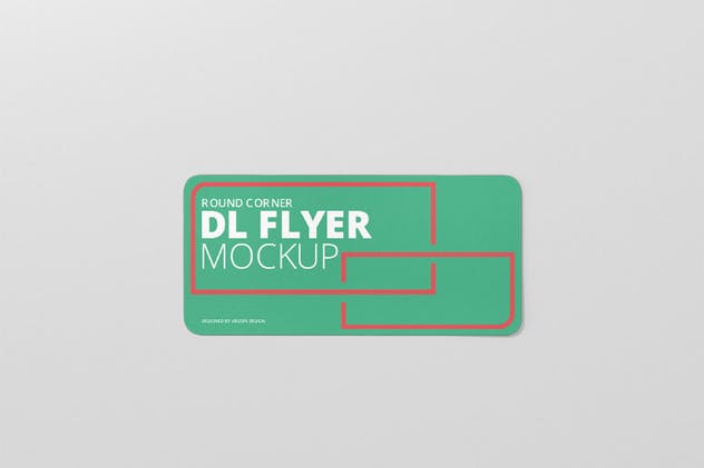简约DL尺寸平面圆角传单样机 DL Horizontal Flyer Round Corner Mockup插图(7)