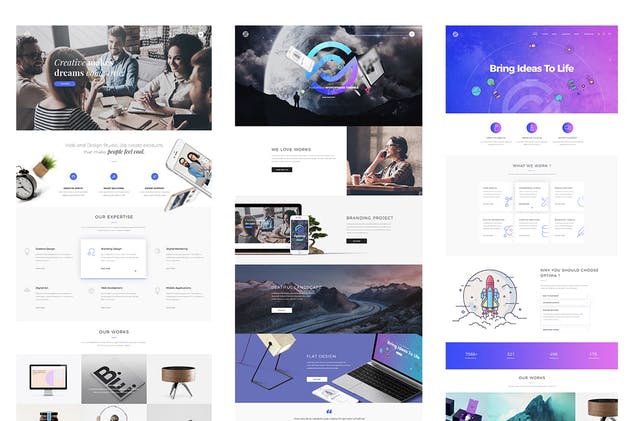 创意多用途网站PSD模板 Optima – Creative Multipurpose PSD Template插图(1)