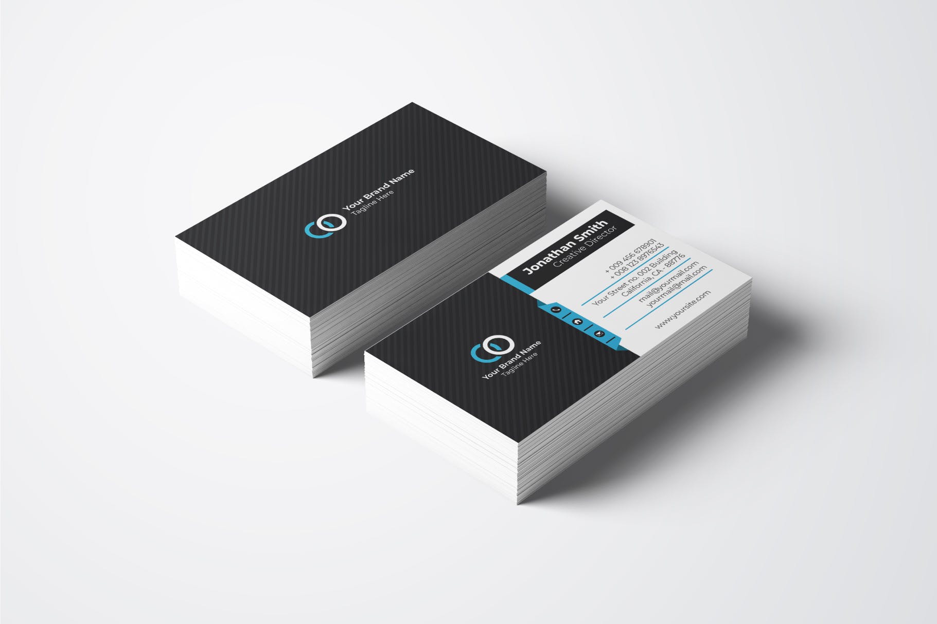 商务公司适用的企业素材库精选名片模板v48 Business Card Template.v48插图