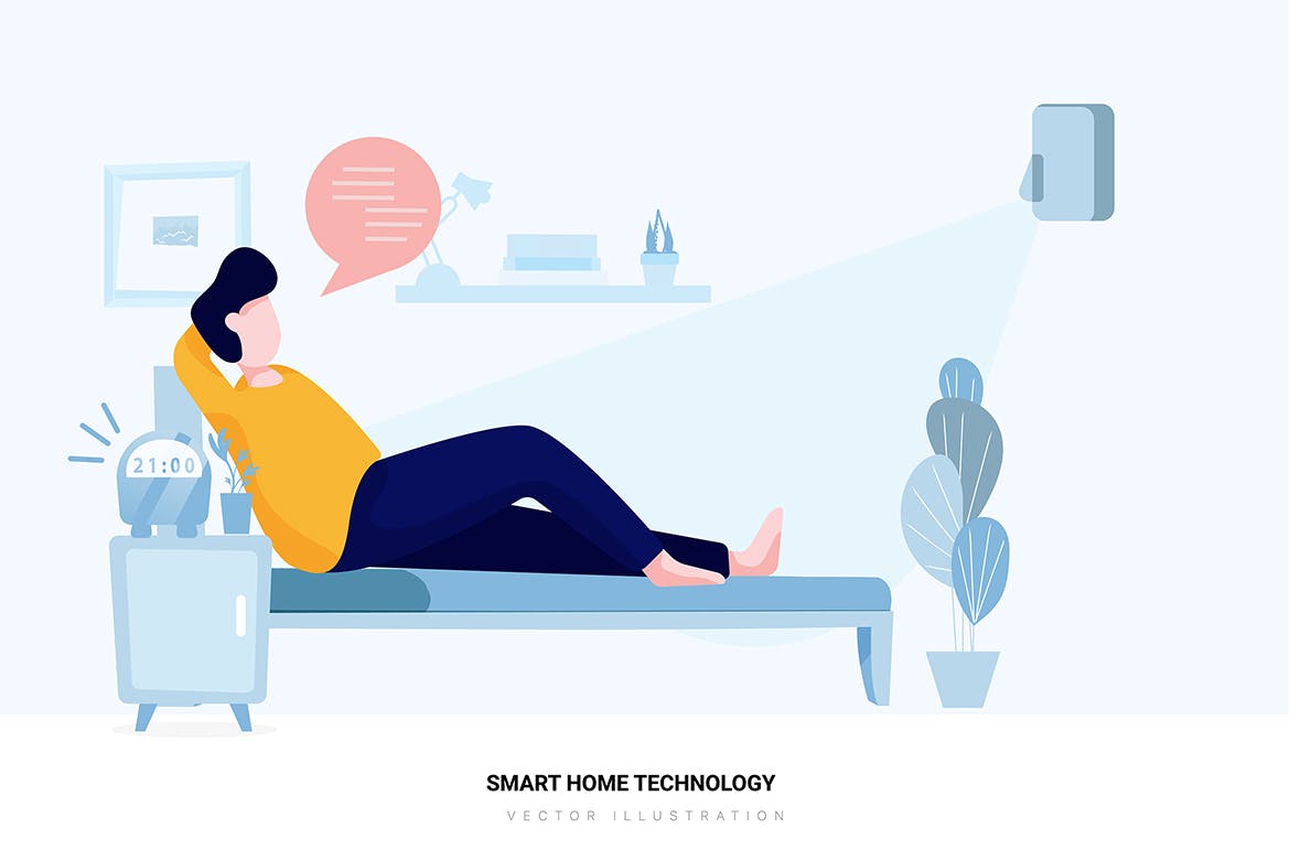 智能家居技术矢量场景插画素材 Smart Home Technology Vector Scenes插图(7)