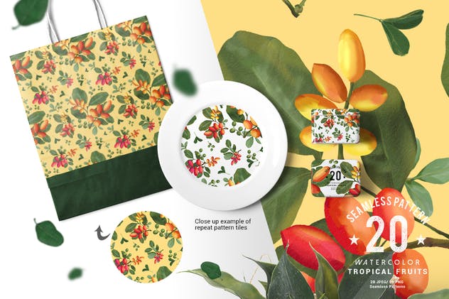 夏日热带水果水彩插画 Watercolor with summer – Tropical Fruit插图(7)