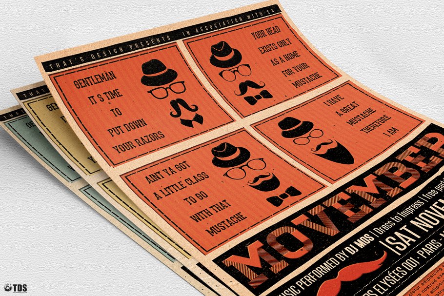 音乐主题抽象传单PSD模板v1 Movember Flyer PSD V1插图(7)
