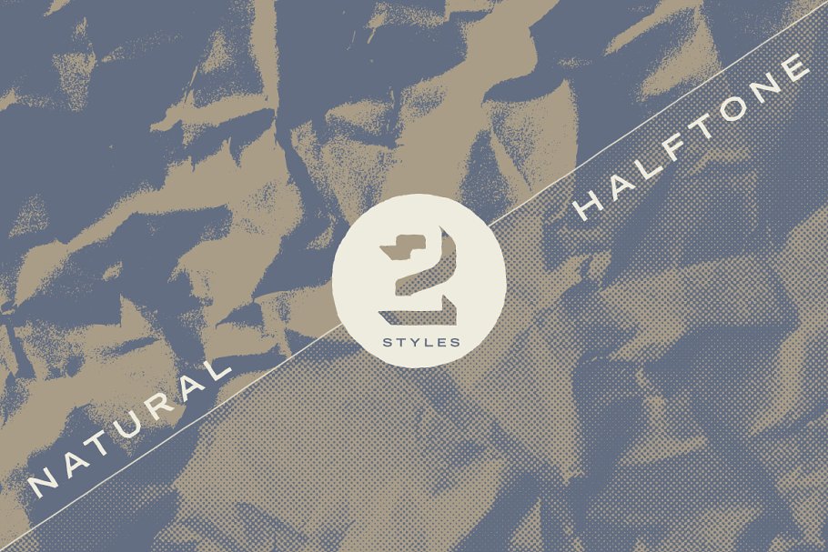 15款半色调皱褶纸张纹理 15 Crumpled Paper Halftone Textures插图(1)