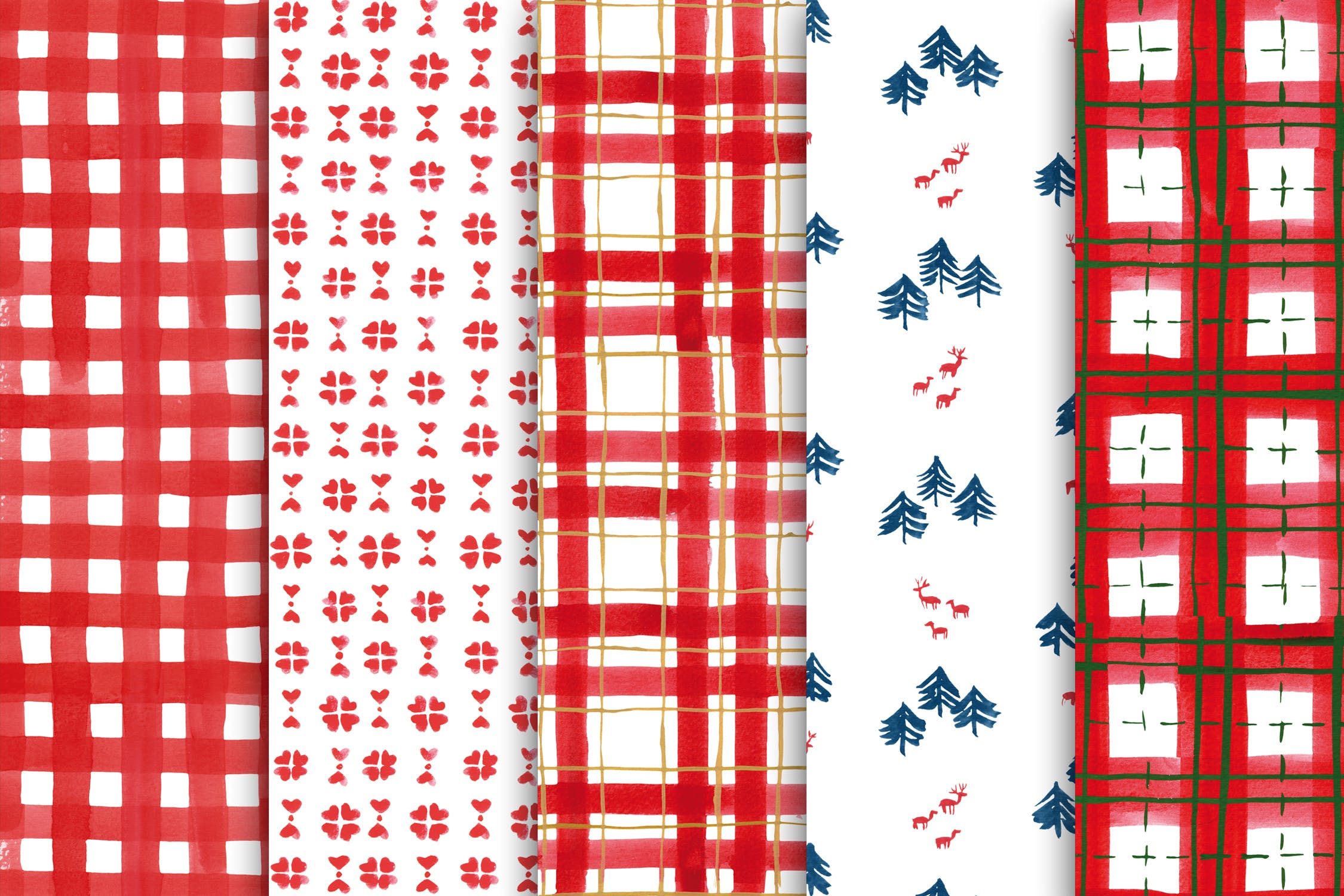 圣诞氛围无缝图案贴图纹样背景素材 Christmas Vibes – seamless patterns插图(1)