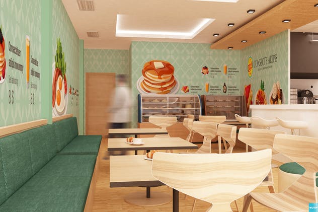 快餐店餐厅广告招牌商标样机 The Mockup Branding For Fast Food Outlets插图(3)