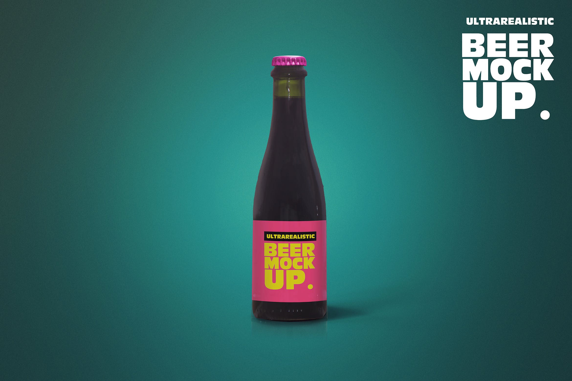 37cl黑啤啤酒瓶外观设计图素材库精选模板 Clean 37cl Black Beer Mockup插图