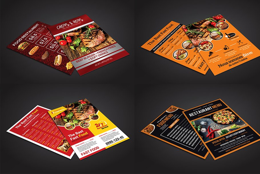 西式快餐菜单模板合集 Food Menu Flyer Bundle插图(2)