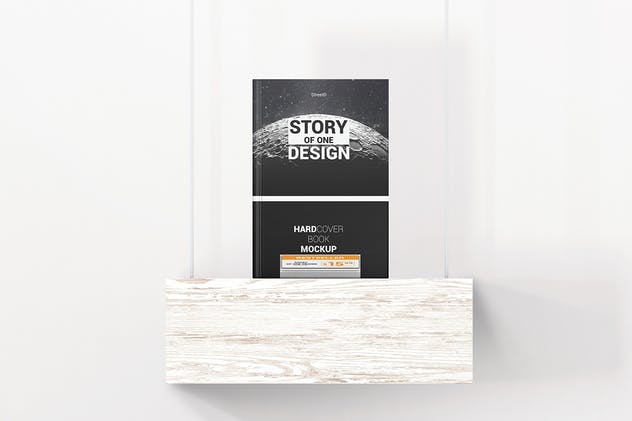 精装图书展柜样机模板 Hardcover Book With Price Tag Mockups插图(3)