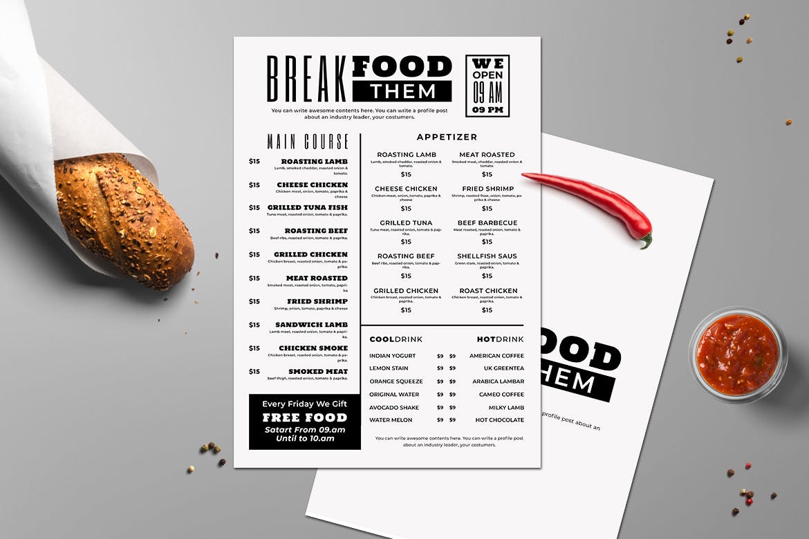 面包店/蛋糕店烘焙品牌菜单设计模板v13 SGM – Food Menu. 13插图