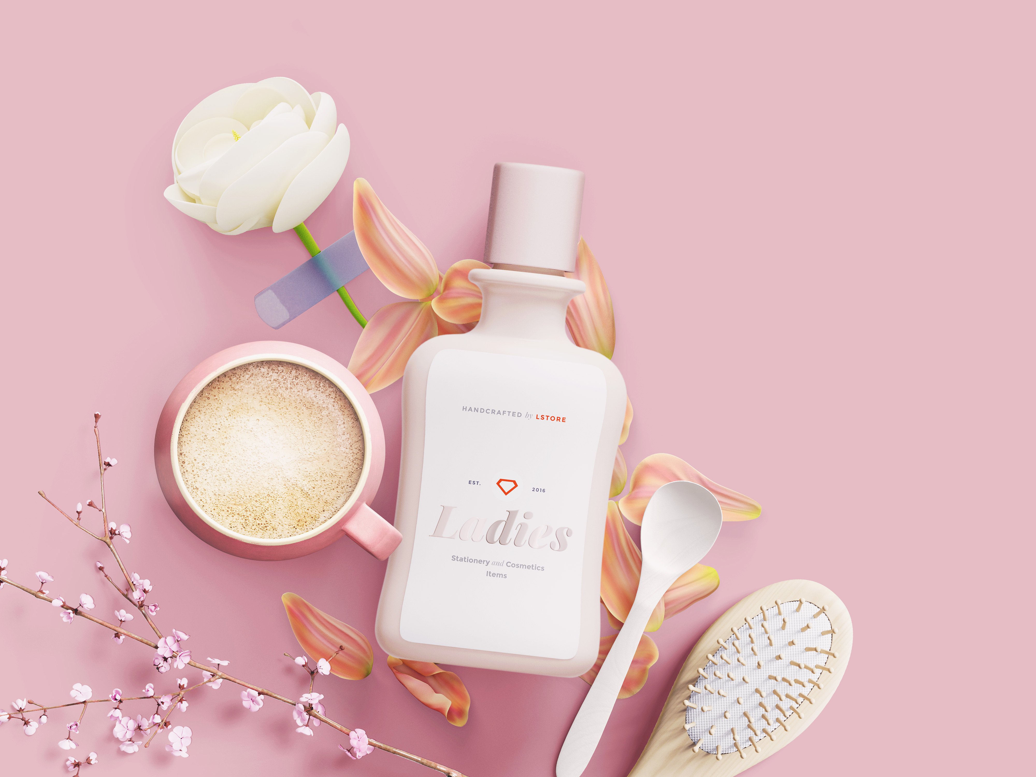 8.3GB超容量女性小物样机素材 Girly Stationery Mockup Creator（高清实物元素+场景样机）插图(11)